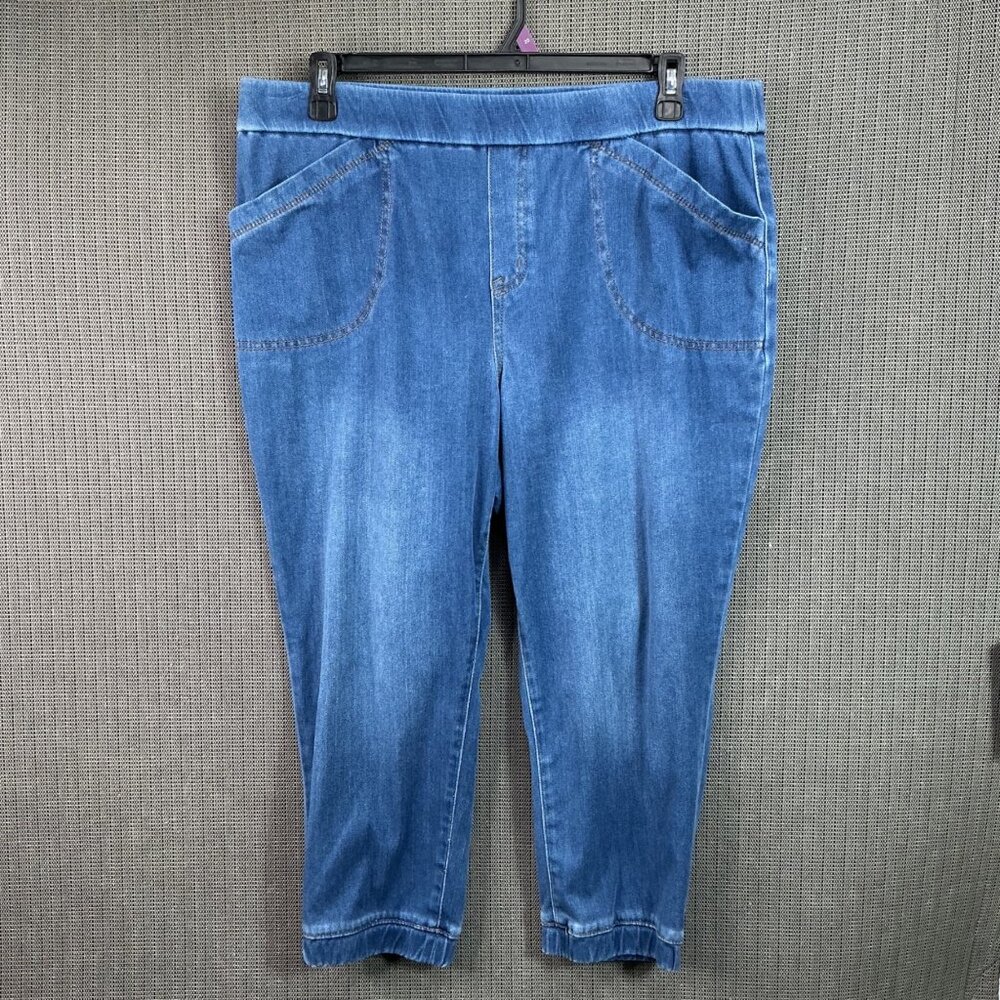 Logo Lori GoldsteinWomens Size 18P Blue Pull-On Jogger Pants  Elastic Waistband